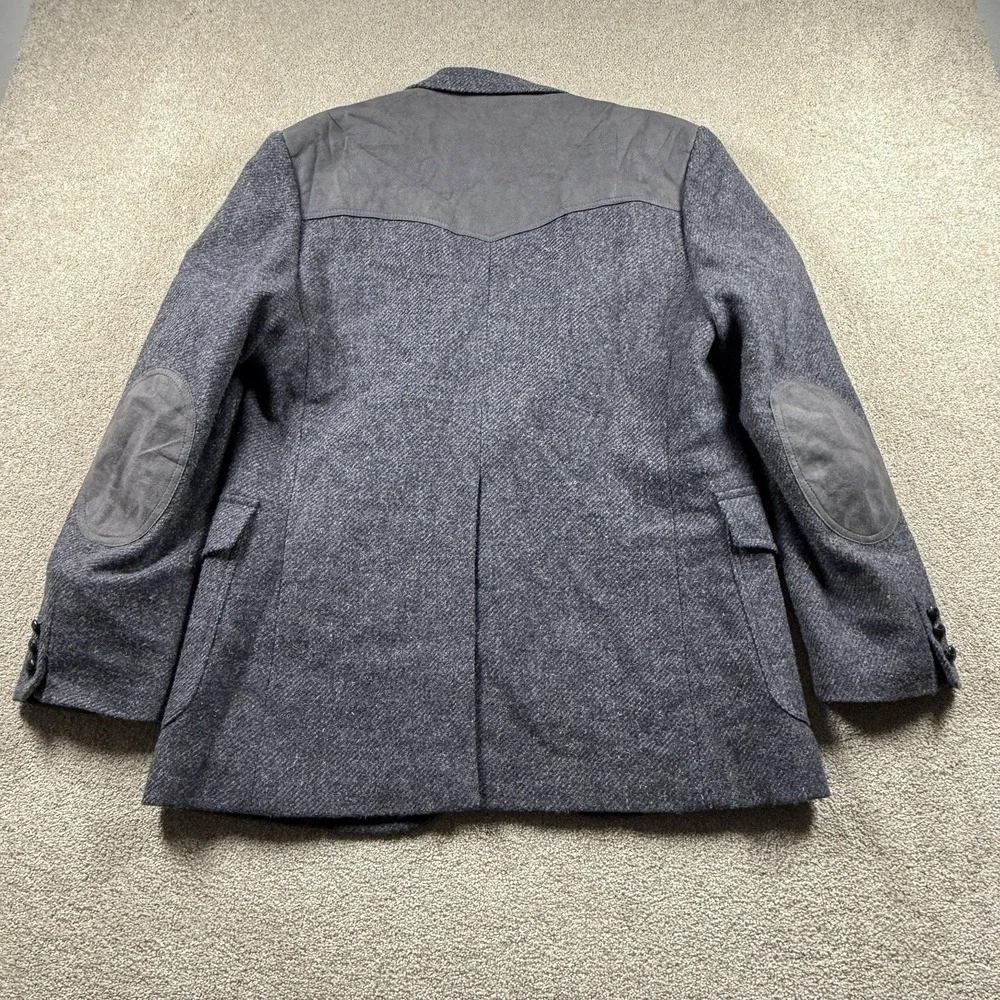 PENDLETON Men's Gray Western Elbow Patch Wool Jacket Sport Blazer Size‎ 42 USA